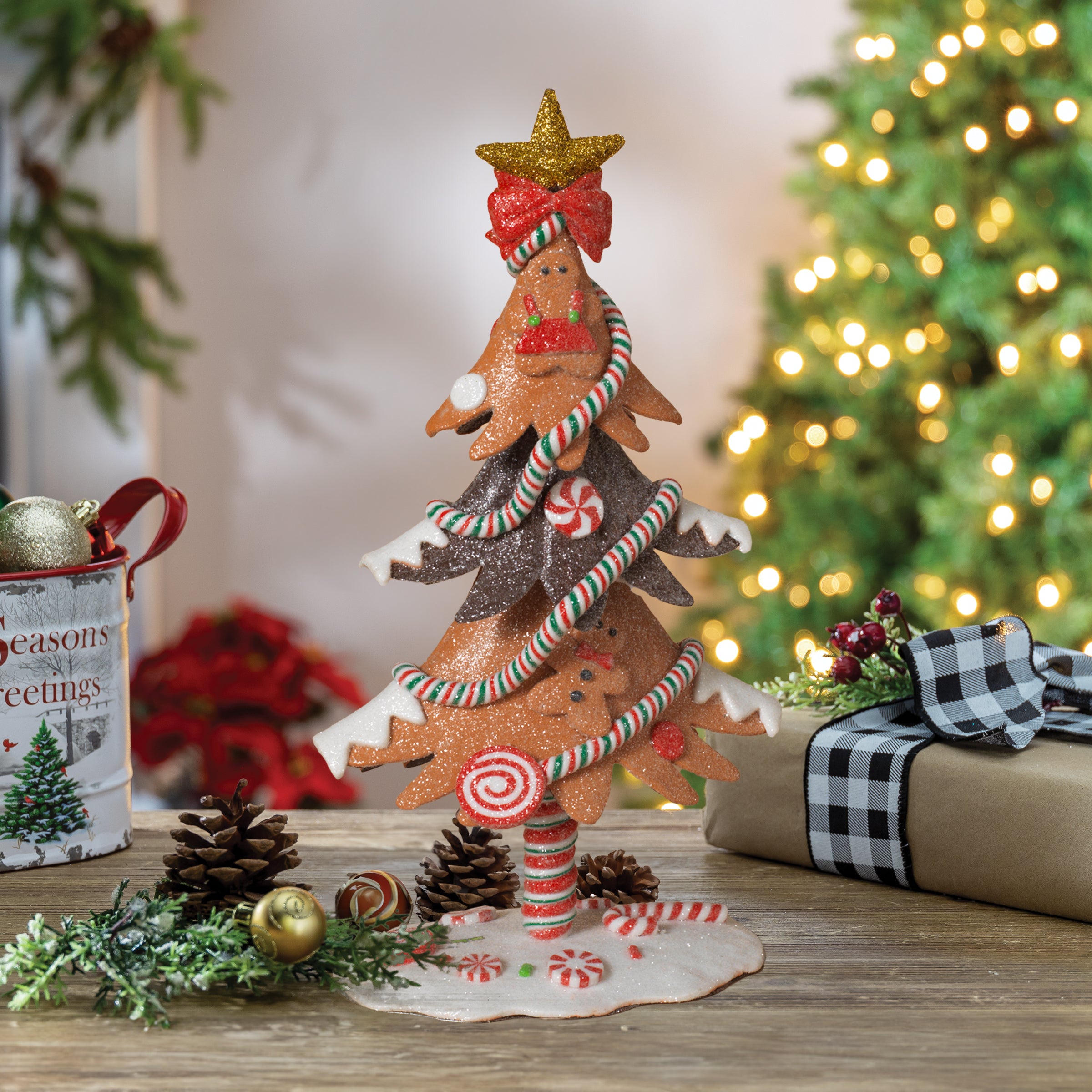11.5 in H Gingerbread Christmas Tree Tabletop Figurine